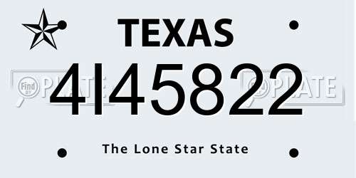 4I45822 Texas License Plate