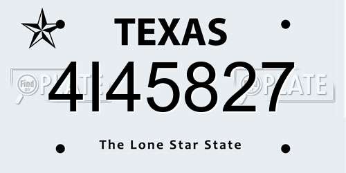 4I45827 Texas License Plate
