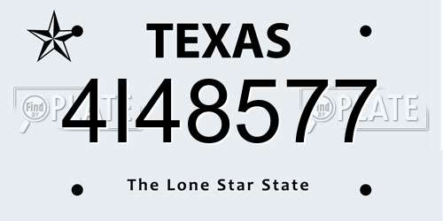 4I48577 Texas License Plate