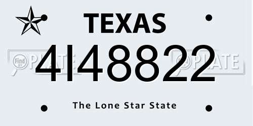4I48822 Texas License Plate