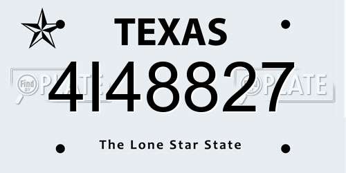 4I48827 Texas License Plate