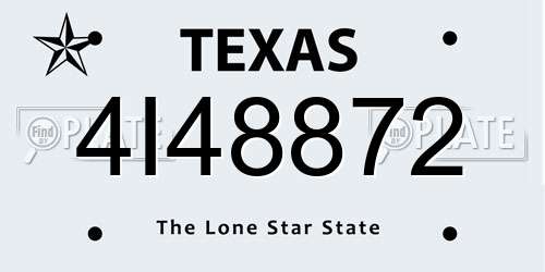 4I48872 Texas License Plate