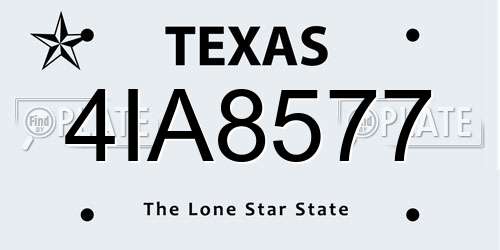 4IA8577 Texas License Plate