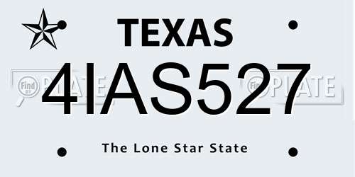 4IAS527 Texas License Plate