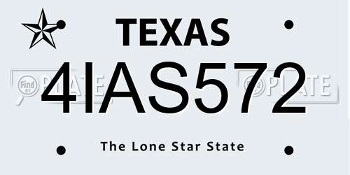 4IAS572 Texas License Plate