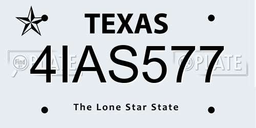 4IAS577 Texas License Plate