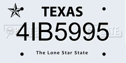 4IB5995 Texas License Plate