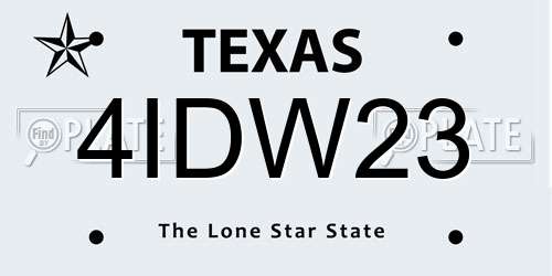 4IDW23 Texas License Plate