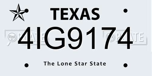 4IG9174 Texas License Plate