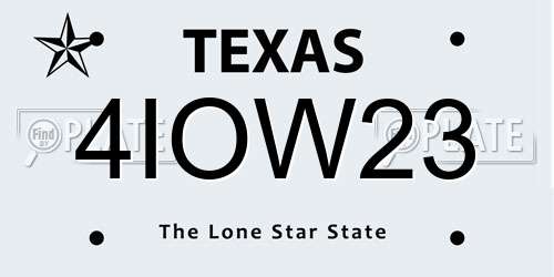 4IOW23 Texas License Plate