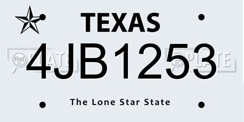 4JB1253 Texas License Plate