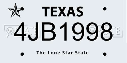 4JB1998 Texas License Plate