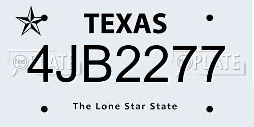 4JB2277 Texas License Plate