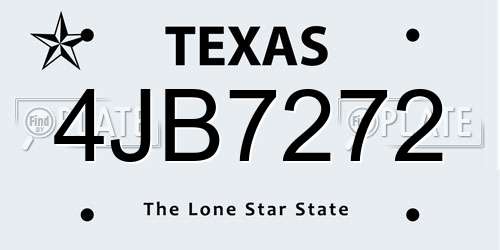 4JB7272 Texas License Plate