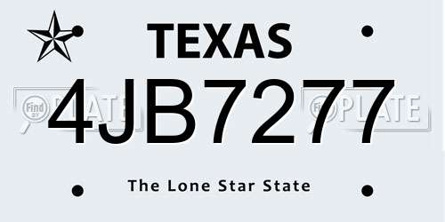 4JB7277 Texas License Plate