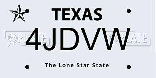 4JDVW Texas License Plate