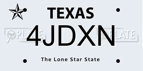 4JDXN Texas License Plate