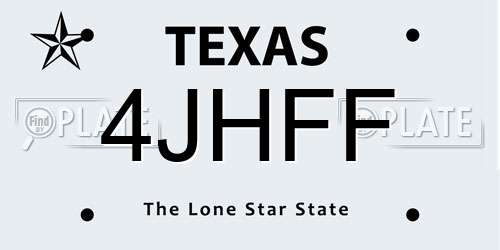 4JHFF Texas License Plate