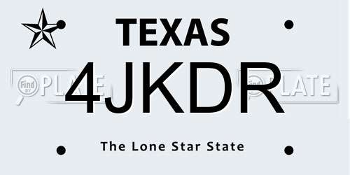 4JKDR Texas License Plate