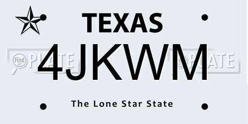 4JKWM Texas License Plate