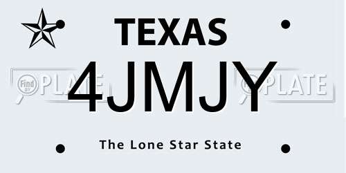 4JMJY Texas License Plate