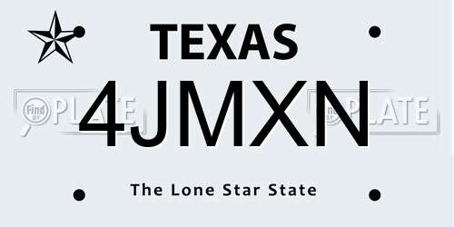 4JMXN Texas License Plate