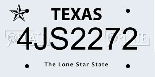 4JS2272 Texas License Plate