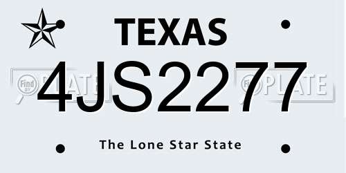 4JS2277 Texas License Plate