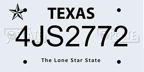 4JS2772 Texas License Plate