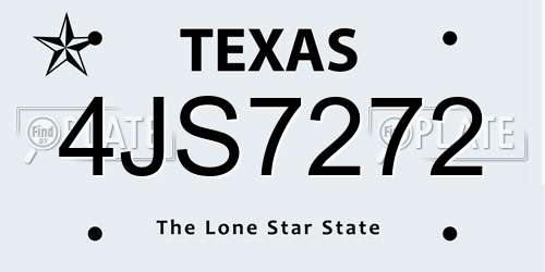 4JS7272 Texas License Plate