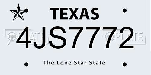 4JS7772 Texas License Plate