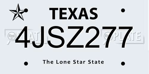 4JSZ277 Texas License Plate