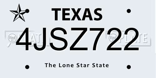4JSZ722 Texas License Plate