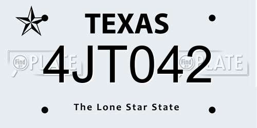 4JT042 Texas License Plate