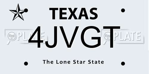 4JVGT Texas License Plate
