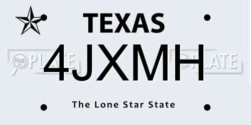 4JXMH Texas License Plate
