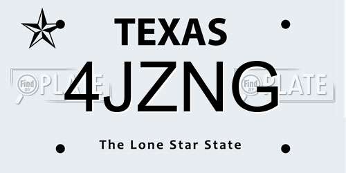 4JZNG Texas License Plate