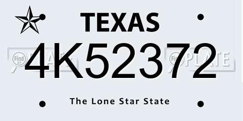 4K52372 Texas License Plate