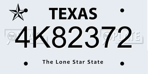 4K82372 Texas License Plate