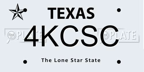 4KCSC Texas License Plate