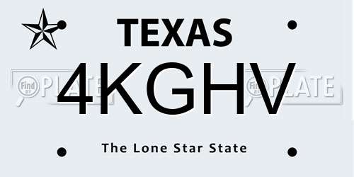 4KGHV Texas License Plate