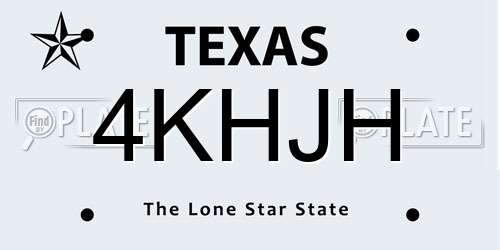 4KHJH Texas License Plate