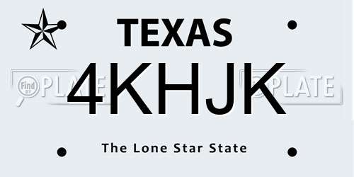 4KHJK Texas License Plate
