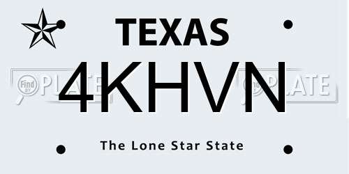 4KHVN Texas License Plate