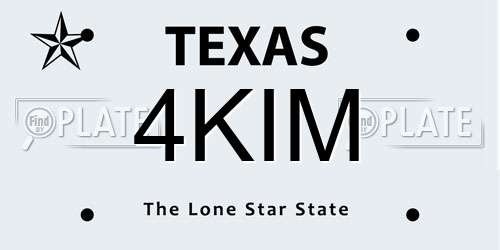 4KIM Texas License Plate