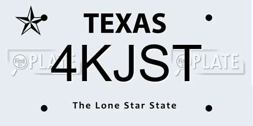 4KJST Texas License Plate