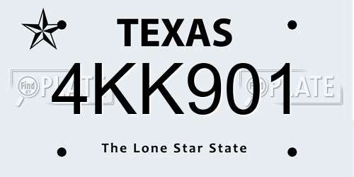 4KK901 Texas License Plate