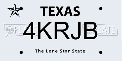 4KRJB Texas License Plate