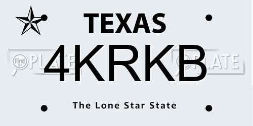 4KRKB Texas License Plate