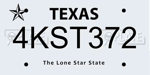 4KST372 Texas License Plate